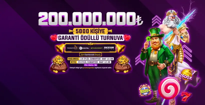 Holiganbet haftalık 200.000.000 TL ödüllü slot turnuvası banneri