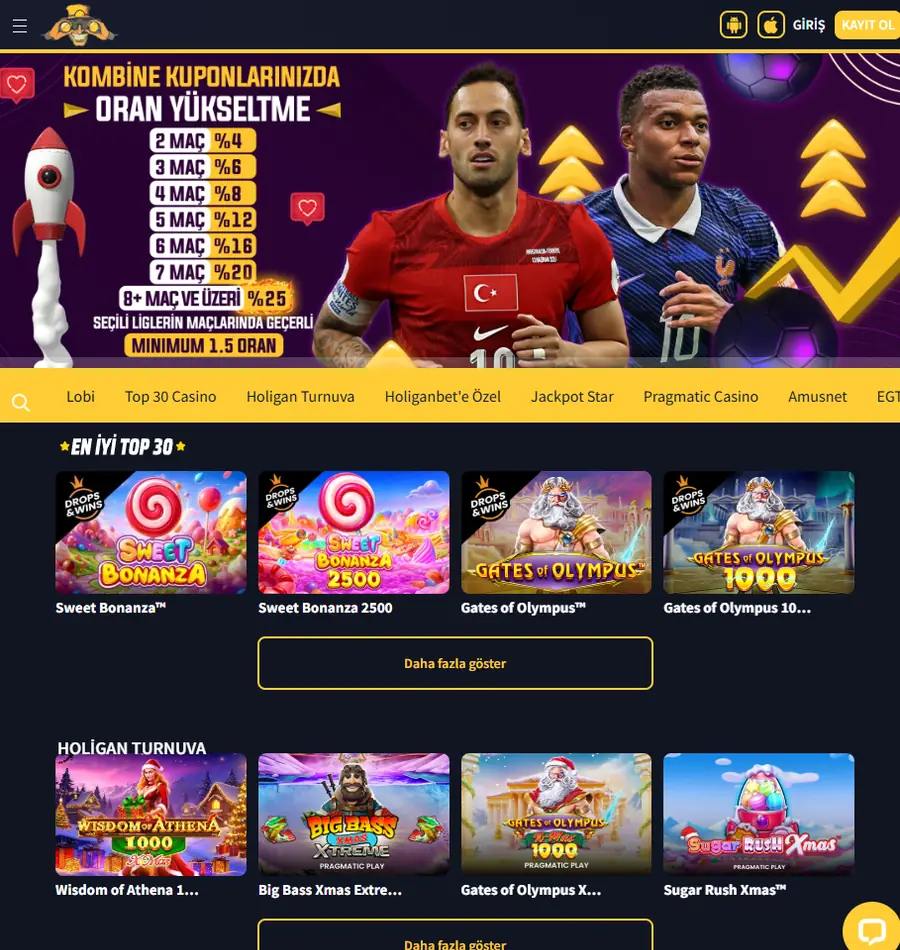 Holiganbet casino lobisi, En İyi Top 30 ve Holigan Turnuva oyunları
